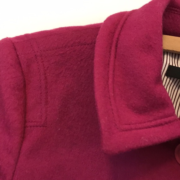 Marc Jacobs Sz 4 jacket raspberry magenta wool button snaps striped sleeves - Picture 8 of 14